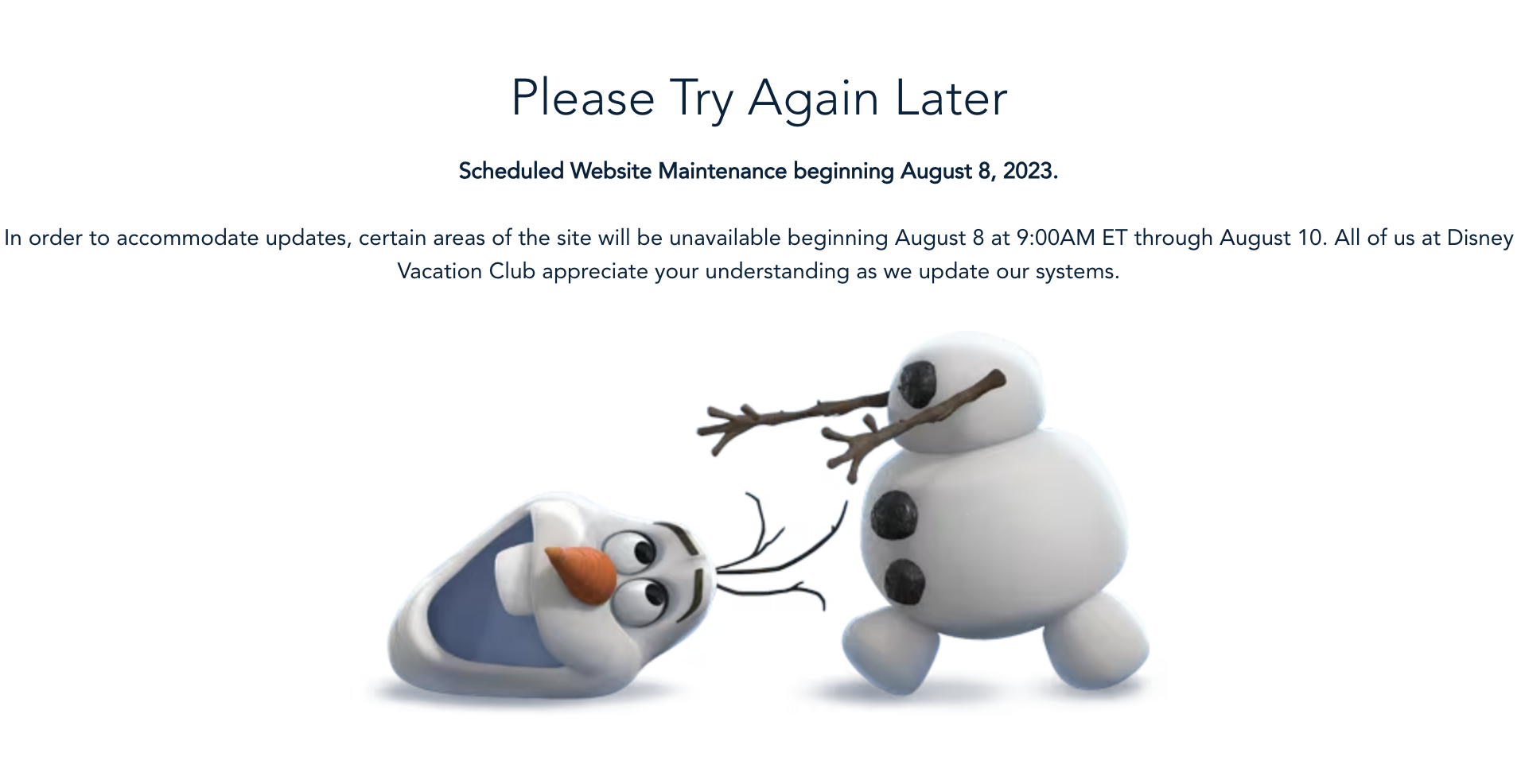 DVC Website Booking Down as Members Encounter Error Message